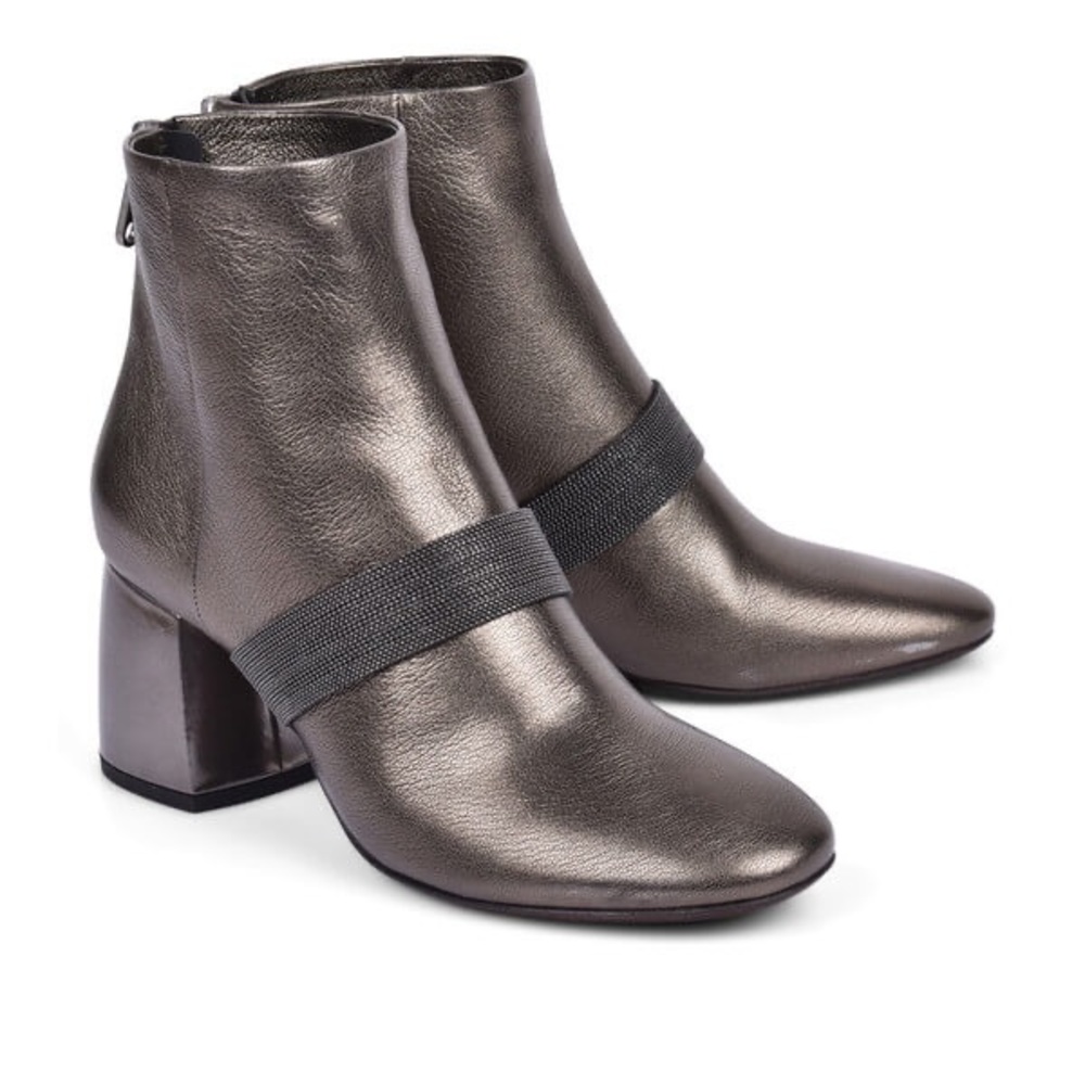 New BRUNELLO CUCINELLI MONILI BEAD ANKLE BOOT